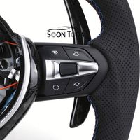 Volant en cuir en fibre de carbone forgé chauffant personnalisé avec LED pour BMW Série E/F/G G30 2018 F10 330i G20 X5 F15 G20 540i M4