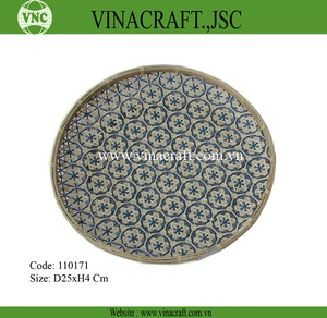 Nice Weaving Round <b>Bamboo</b> Fruit Craft <b>Basket</b> Vietnam Woven <b>Basket</b> <b>Bamboo</b> Rattan <b>Basket</b> for Food Serving Tray or Item Storage - Product Image 5