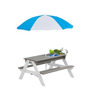 Todo tipo <span class=keywords><strong>de</strong></span> diferencia Fabricante <span class=keywords><strong>de</strong></span> China 2 en 1 Juego <span class=keywords><strong>de</strong></span> mesa <span class=keywords><strong>de</strong></span> arena y agua para niños con 7 juguetes y paraguas ajustable - Product Image 1