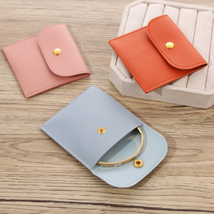 Bolsa Pequeña Personalizada de Cuero Sintético con Cierre de Botón Metálico para Joyería, Tarjetas de Visita, Tarjetas de Crédito, Sobres y Embalaje - Product Image 5