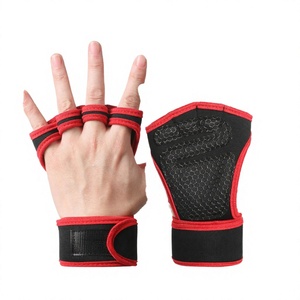 Gants de fitness en polyester, protège-paumes de gym avec sangles de poignet allongées, équipement de musculation, gants d'entraînement antidérapants unisexes - Product Image 3