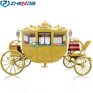 Carruaje de Boda Dorado de Alta Calidad, Carruaje Real de Cenicienta, Transporte Especial, Carruaje Eléctrico con Caballos en Oferta - Product Image 4