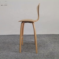 Nordique Moderne Silla De Bar Contreplaqué Tabouret De Bar En Bois Massif Norman Cherner Chaise Haute En Bois Comptoir Tabouret De Bar pour La Cuisine
