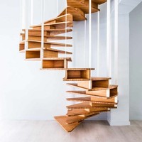 CBMMART Moderne Holztreppe Treppe Glas geländer Gerade LED Licht Holz Handlauf Treppe