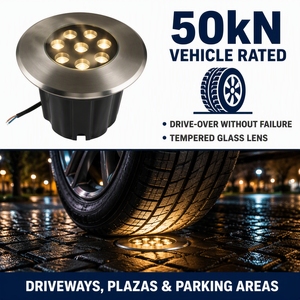 Lampe LED souterraine étanche 9W 18W 24W, éclairage encastré au sol, éclairage paysager extérieur, éclairage encastré pour jardin, allée - Product Image 3