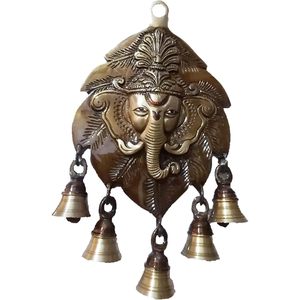 Belle pièce maîtresse de cloche de tenture murale en laiton Lord Ganesha pour la décoration intérieure Cadeaux et décoration d'entrée de porte principale - Product Image 1