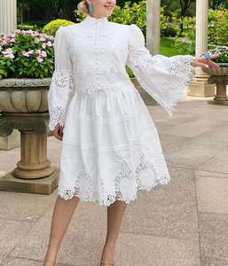 مزاجه الفرنسية طويلة الدانتيل فساتين أحادية الصدر دعوى الخريف موضة جديدة أنيقة مجمعة من قطعتين بدلة نسائية - Product Image 2