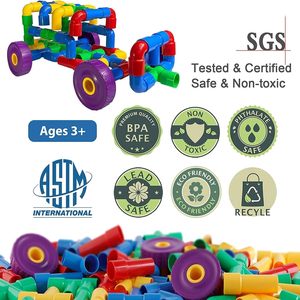 Giáo dục Ống xây dựng khối cho trẻ em-Sáng tạo Ống Xây dựng đồ chơi với DIY STEM học tập và lớp học hoạt động - Product Image 4