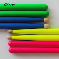 CIVIN Custom Logo Durable Fluorescent Color Hickory Wood Drumsticks 5A/7A for Performance Practice