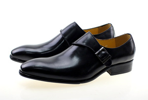 High-quality Handmade Genuine Leather Men's Pointed Toe Buckle Dress Shoes Oxford Loafers Cocktail Shoes Autumn Party Shoes - Product Image 5