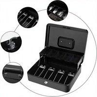 Tirelire portable de style clé pour enfants, boîte de rangement sécurisée en métal pour billets et espèces, avec fonction de caisse enregistreuse mécanique