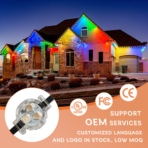 Guirlande lumineuse <span class=keywords><strong>LED</strong></span> <span class=keywords><strong>RGBW</strong></span> permanente pour extérieur, personnalisable (60m, 90m, 150m), étanche IP68, pour Noël et les fêtes, idéale pour les avant-toits - Product Image 1