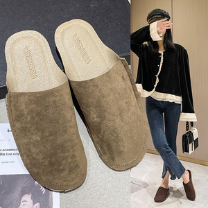 Vente en gros de mules vintage en cuir poli pour femmes, mocassins en cuir souple à semelle plate, nouveau design printemps-été - Product Image 2