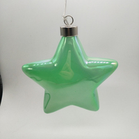 Batterie betriebene LED beleuchtet rosa schillerndes Glas hängen dekorative Weihnachts stern geformte Ornamente Großhandel