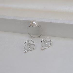 Accessoires DIY en argent S925 faits à la main, ensemble de boucles d'oreilles et de bagues simples pour femme, support vide pour perles, torsades de pâte frite, sac 1324 - Product Image 2