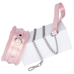 3 uds BDSM productos sexuales de cuero juguetes eróticos adultos sexo Bondage Set esposas <span class=keywords><strong>Collar</strong></span> y cadena látigo cuerda juguetes sexuales para parejas - Product Image 5