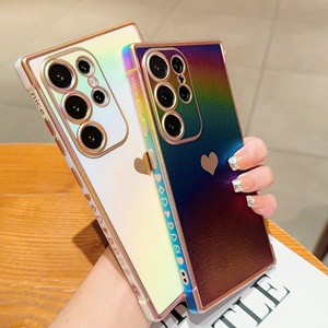 Electroplate Venta caliente amor corazón lado patrón de alta calidad <span class=keywords><strong>a</strong></span> prueba de golpes funda de teléfono móvil para <span class=keywords><strong>Samsung</strong></span> <span class=keywords><strong>Galaxy</strong></span> S25 S24 23 22 Ultra - Product Image 6