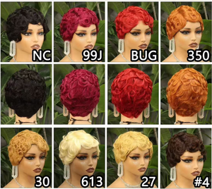 Promotion $9 Loose Short Bob <b>Wigs</b> Natural Human Hair Machine Non <b>Lace</b> <b>Wigs</b> Short Pixie Cut F561 Hot Selling Wholesale - Product Image 2