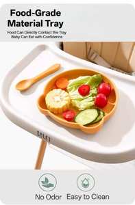 Seggiolone per Bambini Regolabile, Design Moderno in Legno, Sedia da Pranzo di Lusso per Neonati con Funzione Dondolo - Product Image 4