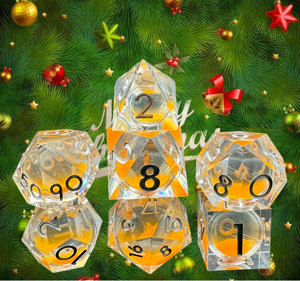 Wholesale Liquid Core <b>Dice</b> in Sharp Edge Resin, 7Pcs Sharp Edge <b>Polyhedral</b> <b>Dice</b> for D&D RPG - Product Image 1