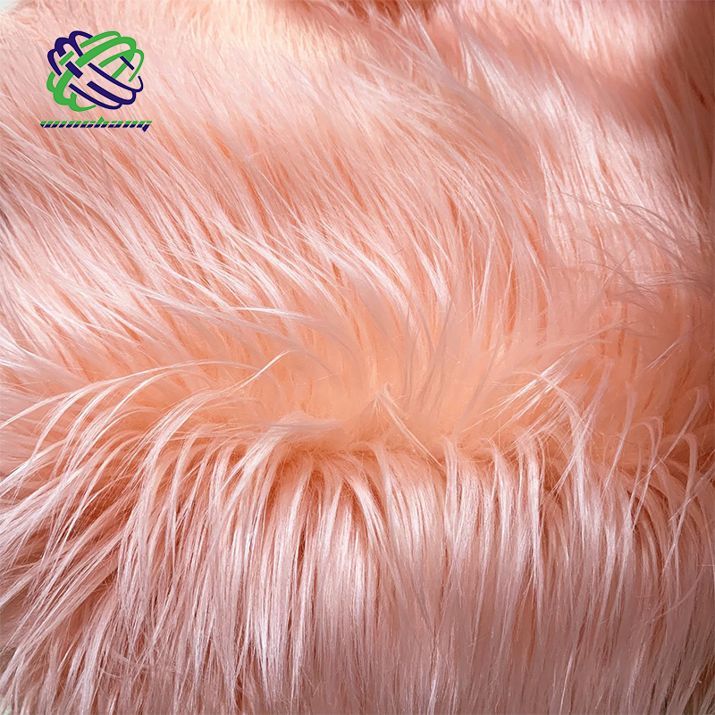 Hot sales Big z fake fur shop long hair pile length plush fur by the yard pink faux fur shag