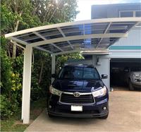 Abri de voiture double en aluminium et polycarbonate, résistant aux vents de typhoon, avec structure renforcée et toit anti-grêle pour parking de villa