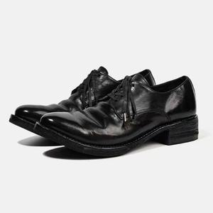 Chaussures Derby en cuir vieilli froissé style japonais et coréen pour hommes, à talon carré <span class=keywords><strong>vintage</strong></span>, faites à la main en cuir de vachette, chaussures habillées Oxford formelles - Product Image 2