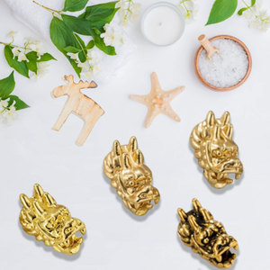 Cuentas de aleación chapadas en oro con cabeza de dragón para pulseras, suministros para hacer joyería DIY, orificio redondo de 12 mm - Product Image 1