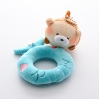 [Été Frais] Porte-clés en peluche courte ultra douce Ocean, avec pendentif petit requin mignon et figurine phoque avec bouée de natation, 12 cm