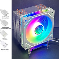 Ventilateur de refroidissement CPU avec 6 caloducs pour Intel 1200/115X/1700 2011 AM3/AM4, dissipateur thermique en cuivre, ventilateur 12V
