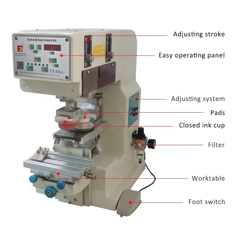 LED bulb desktop single color pad printing machine / pad printer machine