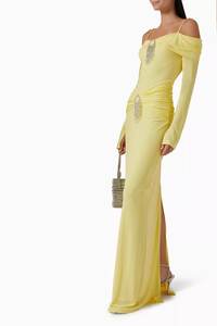 Vestido Formal de Mujer, Hombros Descubiertos, Tirantes Finos, Midi, Adornos Únicos de Borlas y Pedrería, ODM, Surtido, Ajustado - Product Image 2