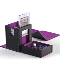 JUZI Vente en gros de plus de 140 cartes à collectionner en cuir PU avec boîte à dés, logo personnalisé, boîte de rangement pour cartes Commander pour cartes TCG