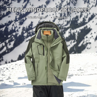 Veste de ski montagne coupe-vent pour homme, chaude, imperméable, à capuche, en microfleece, avec fermeture éclair, pour adultes