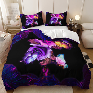 <span class=keywords><strong>Copripiumino</strong></span> con Motivo a Farfalle <span class=keywords><strong>Blu</strong></span> e Fiori, Set di Biancheria da Letto con Stampa 3D, <span class=keywords><strong>Copripiumino</strong></span> Personalizzato all'Ingrosso - Product Image 6