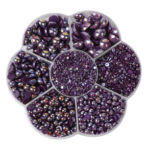 Perles plates en plastique colorées de 2800 pièces, tailles assorties, pour la fabrication de bijoux, cheveux brillants, bricolage et <span class=keywords><strong>scrapbooking</strong></span> – Vente en gros, très demandées - Product Image 6