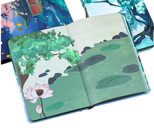 Termal ciltleme baskılı tarzı manzara rengi ile yaratıcı Retro 32K A5 dizüstü iç sayfa illüstrasyon ciltli not defteri - Product Image 4