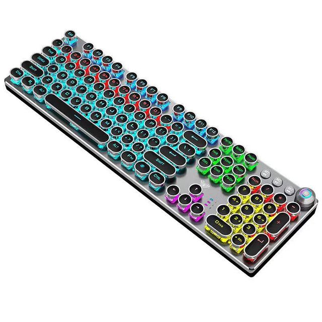 Fashion RGB Light Mechanical Wired Keyboard Luminous for Internet Cafe Games Electronic Competitions PC Gaming Alliances