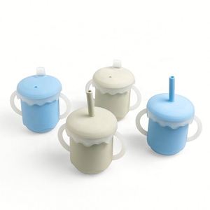 Gobelet à bec souple anti-fuite en silicone sans BPA pour bébé, tasse à eau pour tout-petits et enfants, idéal pour les repas - Product Image 4