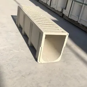 Polymeter beton su drenaj kanalı 300mm SMC/FRP En1433 Precast yeraltı reçine beton hendek drenaj oluk