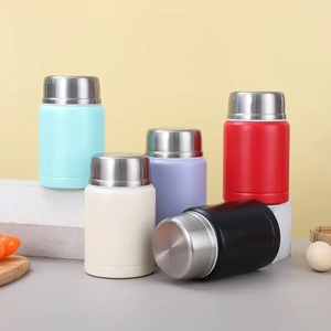 500ml 750ml Compteur de nourriture en acier inoxydable Double paroi Thermos Pot de nourriture pour bébé Bécher braisé étanche avec cuillère et bol - Product Image 4