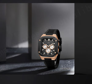 NAVIFORCE 8037 Nouvelle montre-bracelet carrée chronographe en silicone étanche sportive lumineuse pour homme, montres à quartz pour homme - Product Image 3