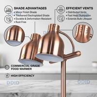 Matériel de restauration haut de gamme pour hôtels : Lampe chauffante électrique pour aliments, Lampe chauffante pour buffet, Lampe chauffante infrarouge pour aliments