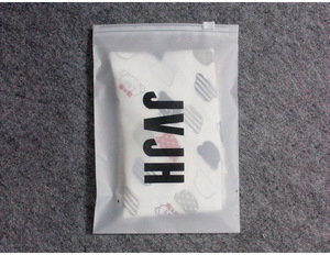Custom Logo Printing <b>Slide</b> Matte/ Frosted Biodegradable Zipper <b>Plastic</b> Bag Clear Clothing Tshirt Poly Zip Bag With Own Logo - Product Image 4