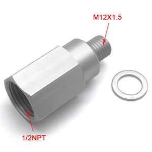 Adaptateur de moteur AL6061 LS M12 1.5 usiné CNC nouvel état 1/2 NPT capteur de température de refroidissement à longueur étendue - Product Image 3