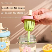 Bouteille d'eau élégante pour femme avec infuseur à paille en verre, tasse portable pour thé et eau séparés, design moderne et minimaliste