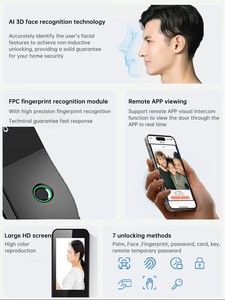 Cerradura Inteligente con Reconocimiento Facial 3D, Huella Dactilar, Sin Llave, Tuya Wifi, Contraseña, Anti-Robo, <span class=keywords><strong>El</strong></span>éctrica, Automática - Product Image 6