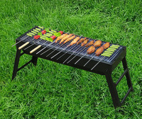 Barbecue pliant au charbon de bois très populaire, support de barbecue extérieur, outils de barbecue, grille de barbecue épaissie