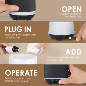 150ml gốm hương thơm dầu khuếch tán với bộ đếm thời gian điện nguồn cho hộ gia đình hương liệu Tabletop cài đặt - Product Image 2