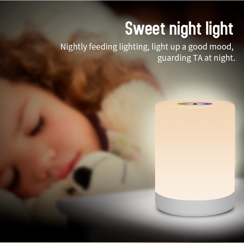 Rechargeable Smart LED Touch Control Night Light Induction Dimmer Intelligent Bedside Portable Lamp Dimmable RGB Color Change